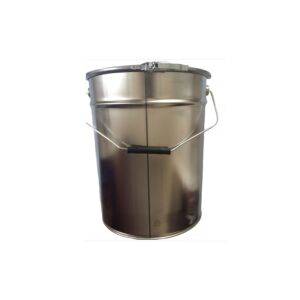 21 Liter Metalleimer mit Deckel, Silberner Blecheimer - Schulanfang, Schulmaterialien