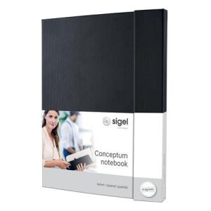 SIGEL Conceptum A4+ Kockás Jegyzetfüzet - Mágneses, Fekete 139232815 - Notesz & Jegyzetfüzet