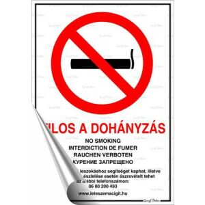 "Tilos a dohányzás!" Információs Matrica - 21x30 cm, Öntapadós 139233263 - Figyelmeztető matrica