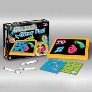 Amav Neon LED Stencil Glow Pad drawing tablet for kids with stencils, glow in the dark, 7 stencils included - Drawing Board