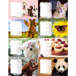 PANTA PLAST Animals Füzetcímke - 24 db, Állatos minták 139233723 - Füzetcímke