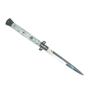 Sada dvoch automatických nožov Stiletto, talianska čepeľ, nehrdzavejúca oceľ, puzdro súčasťou balenia, strieborná 33 cm, modrá 23 cm 139237062 - Kempovanie&Turistika