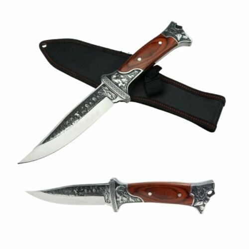 Set doua cutite de vanatoare, design gravat, maner lemn, 28 cm, maro 139237056