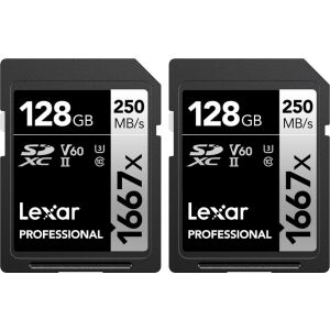 Card Lexar SDXC Professional 128GB 1667x UHS-II U3 ​​(120/250 MB/s) - 2 buc. 139248047 - Lexar Carduri memorie