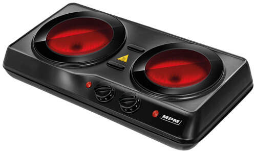 Kerámia főzőlap 2000W dupla fekete