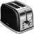 Sam Cook 2-slice toaster with LCD display, black and stainless steel, angled view