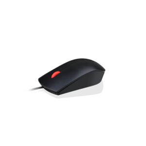 Mouse USB Lenovo Essential, negru, vedere unghiulară - Calculatoare si accesorii