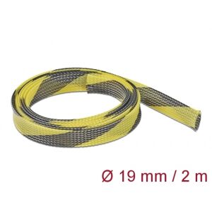 Delock Fonott Kábelharisnya - 2m x 19mm, Fekete-Sárga 139254199 - Kábelharisnya