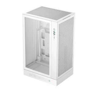 Obudowa PC DeepCool CH270 Digital Mini Tower - Biała, widok pod kątem - Pokój komputerowy