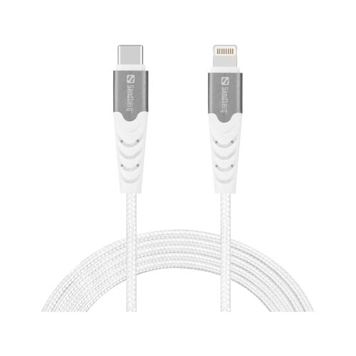 Sandberg USB-C apa - USB-C/Lightning apa 3.1 Adat és töltő kábel - Fehér (2m)