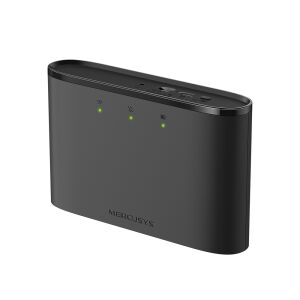 Mercusys MT110 Преносим 4G LTE WiFi 6 рутер - Черен, изглед под ъгъл - Mercusys