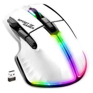 Spirit of Gamer Pro-M5 Arctic Kabellose Gaming Maus - Weiß - Peripheriegeräte