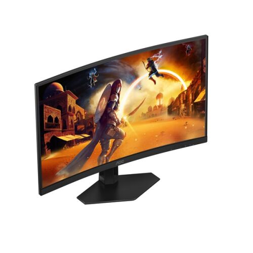 Angesicht des AOC C27G4ZXE 27-Zoll Curved Gaming Monitors mit In-Game-Grafiken
