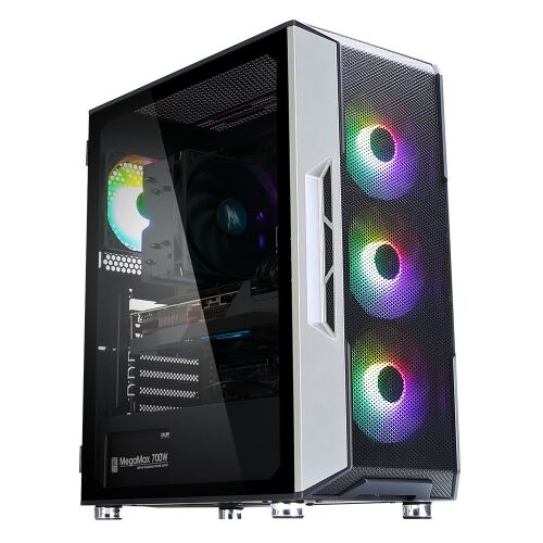 Zalman i3 Neo Schwarzes PC-Gehäuse mit RGB-Lüftern und Seitenteil aus gehärtetem Glas