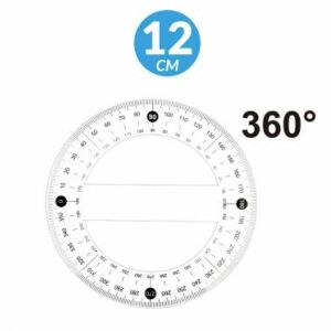 Körszögmérő - 12 cm, 360 fokos - Átlátszó műanyag 139277339 - Iskolai szögmérő