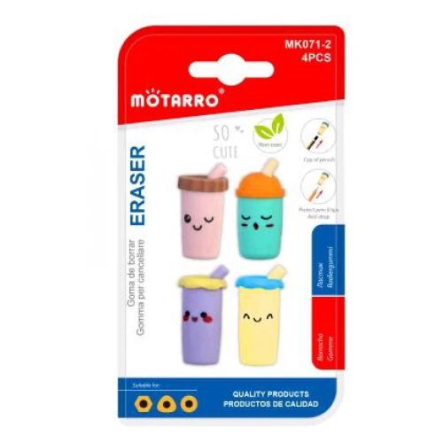 MÖTARRO Pohár Radír Szett - 4 db, Ceruza Végére Illeszthető 139277912