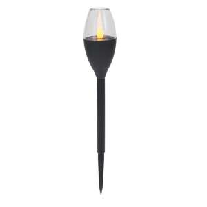 Lampă de grădină modernă cu energie solară cu efect de flacără LED, neagră, 37 cm - ProGarden