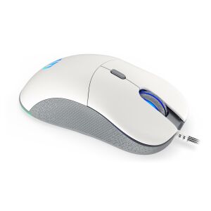 Angewinkelte Ansicht der Endorfy GEM Onyx White Gaming-Maus - Peripheriegeräte