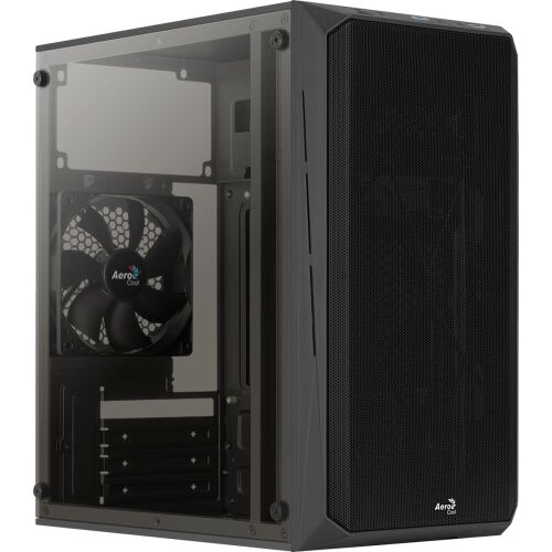 Carcasă PC AeroCool CS107 V1 Neagră cu panou lateral acrilic și ventilator FRGB