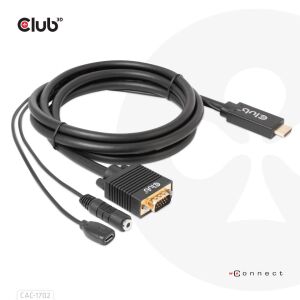 Club3D CAC-1712 HDMI apa - VGA / MicroUSB / 3.5mm Jack apa / anya Átalakító Adapter 139283643 - Club3D