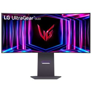 LG 34GS95QE-B 34-inčni UltraGear zakrivljeni OLED gaming monitor, prednji pogled - Monitor
