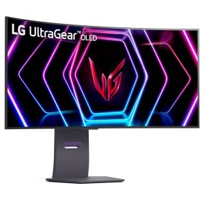 LG UltraGear 39GS95QE-B 39-инчов извит OLED гейминг монитор, изглед под ъгъл - LG Монитор
