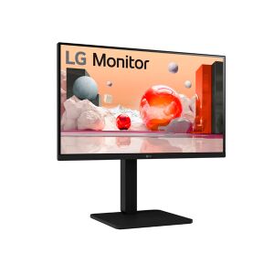 LG 24BA550-B 23.8 inch FHD IPS Monitor, angled view - Laptop and Monitor