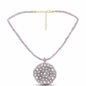 Arannyal Bevont Ezüst Nyaklánc 45.57 Karátos Labradorittal 139301096 - Női nyaklánc