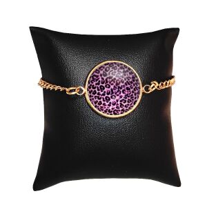 Leopárdmintás Üveglencsés Karkötő - Arany vagy Ezüst