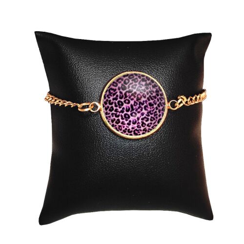 Leopárdmintás Üveglencsés Karkötő - Arany vagy Ezüst