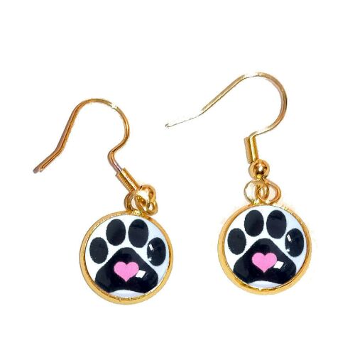 Tappancs Mintás Üveglencsés Fülbevaló - Rozsdamentes Acél, Arany/Ezüst 139302918