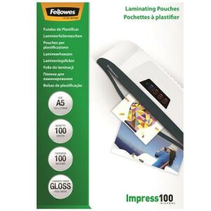 Fellowes Lamináló Fólia A5 - 100 mikron, Fényes, 100db 139305223 - Lamináló fólia