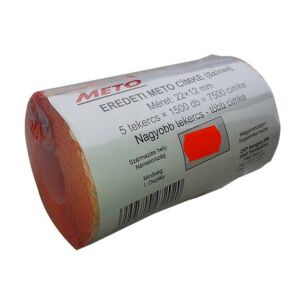 METO 22x12 mm Piros Árazócímke Szalag - 1500 db 139305325 - Árazószalag