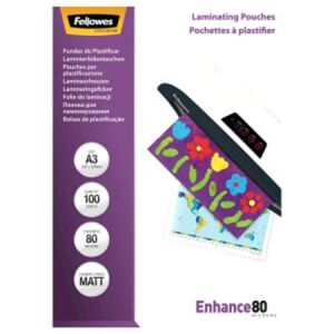 Fellowes A3 Lamináló Fólia - 80 mikron, Matt, 100db 139308754 - Lamináló fólia