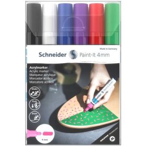 SCHNEIDER Paint-It 320 Akril Dekormarker Készlet - 4 mm, 6 szín 139306507 - Marker