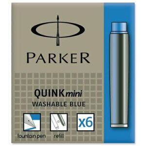 Parker Quink Mini - Kék Töltőtoll Patron - Rövid, 6 db 139308783 - Írószer kiegészítő
