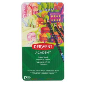 DERWENT Academy Színes Ceruza Készlet - 12 db, Fém Doboz 139306062 - Színes ceruza