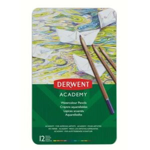 DERWENT Academy Akvarell Ceruza Készlet - 12 szín, Fém doboz 139306065 - Színes ceruza