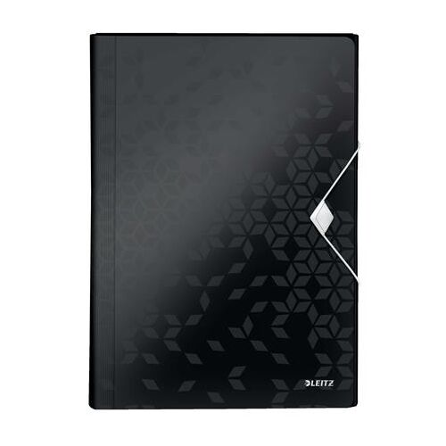 Leitz Wow Harmonikamappa - A4, 6 rekeszes, Fekete