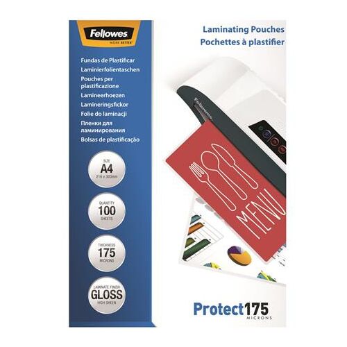 FELLOWES Protect 175 A4 Lamináló Fólia - 175 mikron, 100 db, Fényes 139309509