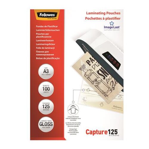 Fellowes Lamináló Fólia - A3, 125 mikron, Fényes, 100 db 139306727