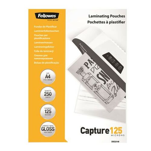 FELLOWES A4 Lamináló Fólia - 125 mikron, Fényes, 250 db 139306725