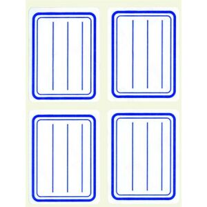 APLI Kék Szegélyes Vonalas Füzetcímke - 38x50 mm, 20 db 139306914 - Füzetcímke