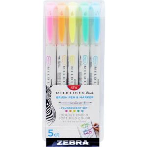 ZEBRA Mildliner Fluorescent Kétvégű Ecsetfilc Készlet - 5 szín 139308095 - Írószer