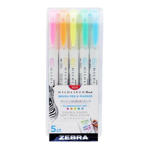 ZEBRA Mildliner Fluorescent Kétvégű Ecsetfilc Készlet - 5 szín 139308095