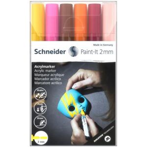 SCHNEIDER Paint-It 310 Akril Marker Készlet - 6 szín, 2mm 139308876 - Marker