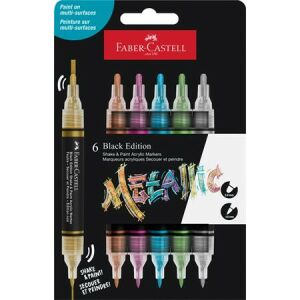 Faber-Castell Shake&Paint Metál Dekormarker Készlet - 6 szín, Kétvégű 139308020 - Marker