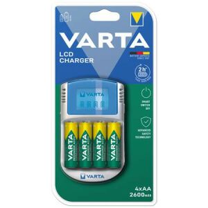 VARTA LCD Akkumulátor Töltő - 4xAA 2600mAh Akkuval 139308228 - Elem & akkumulátor