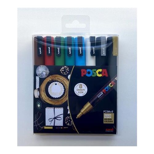 UNI Posca PC-3M Holiday Dekorációs Marker Készlet - 8 szín 139309438