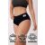 Dollcini magas derekú fekete pamut bugyi, 95% pamut, 5% spandex, légáteresztő